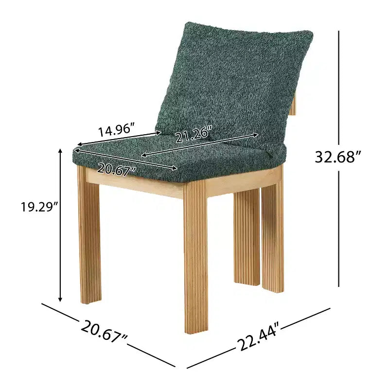 Christopher Knight Home Eunseo, chaises de salle à manger modernes en tissu bouclé et bois d'hévéa (lot de 2)