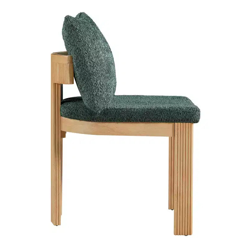Christopher Knight Home Eunseo, chaises de salle à manger modernes en tissu bouclé et bois d'hévéa (lot de 2)