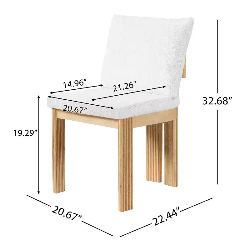 Christopher Knight Home Eunseo, chaises de salle à manger modernes en tissu bouclé et bois d'hévéa (lot de 2)