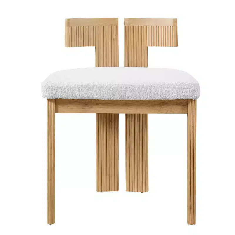 Christopher Knight Home Eunseo, chaises de salle à manger modernes en tissu bouclé et bois d'hévéa (lot de 2)