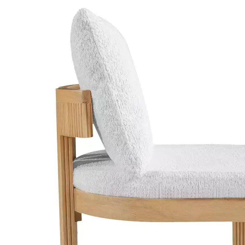 Christopher Knight Home Eunseo, chaises de salle à manger modernes en tissu bouclé et bois d'hévéa (lot de 2)