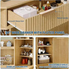 Coiffeuse d'Angle, Coiffeuse Moderne avec Triple Miroir HD, Coiffeuse d'Angle avec Plateau en Verre Transparent, Coiffeuse Cannelée