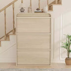GarveeHome Armoire à chaussures avec 3 tiroirs basculants, meuble à chaussures en bois avec étagère réglable, rangement à chaussures, armoire à chaussures dissimulée pour entrée