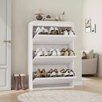 GarveeHome Armoire à chaussures avec 3 tiroirs basculants, meuble à chaussures en bois avec étagère réglable, rangement à chaussures, armoire à chaussures dissimulée pour entrée
