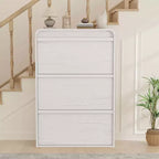 GarveeHome Armoire à chaussures avec 3 tiroirs basculants, meuble à chaussures en bois avec étagère réglable, rangement à chaussures, armoire à chaussures dissimulée pour entrée