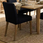 Ensemble de salle à manger extensible pour 8, table rectangulaire avec rallonges amovibles et chaises en lin sans accoudoirs, avec pieds en bois massif-Panipeachy