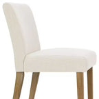 Ensemble de salle à manger extensible pour 8, table rectangulaire avec rallonges amovibles et chaises en lin sans accoudoirs, avec pieds en bois massif-Panipeachy