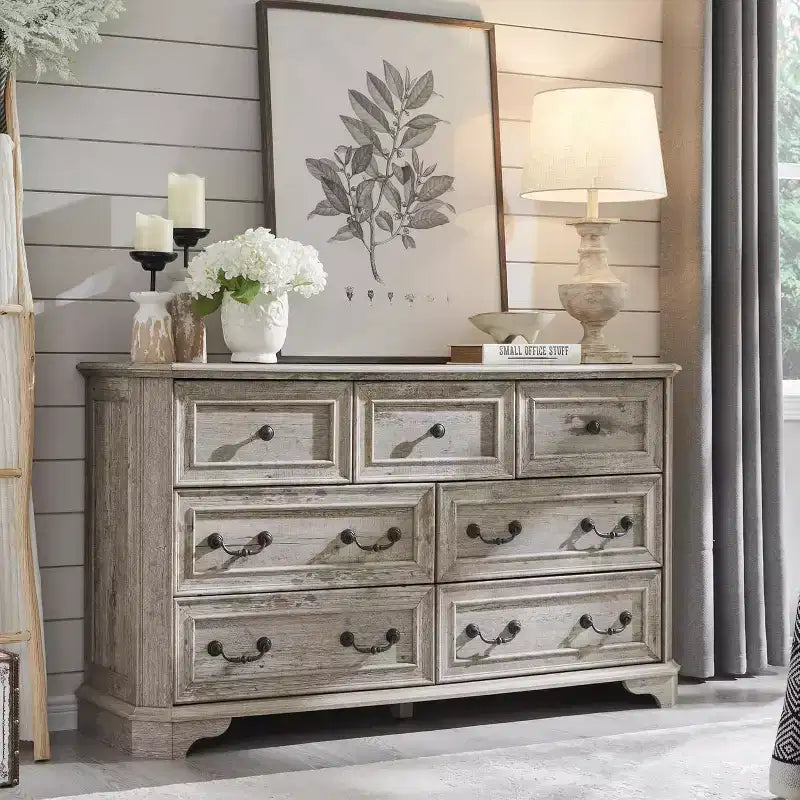 BALHAM TRADE-54 Commode de Ferme Vintage avec 7 Tiroirs, pour Chambre à Coucher, Salon, Rangement