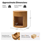 Tables d'appoint rondes Bert Modern Style de 50 cm, lot de 2, avec rangement | ARTFUL LIVING DESIGNS