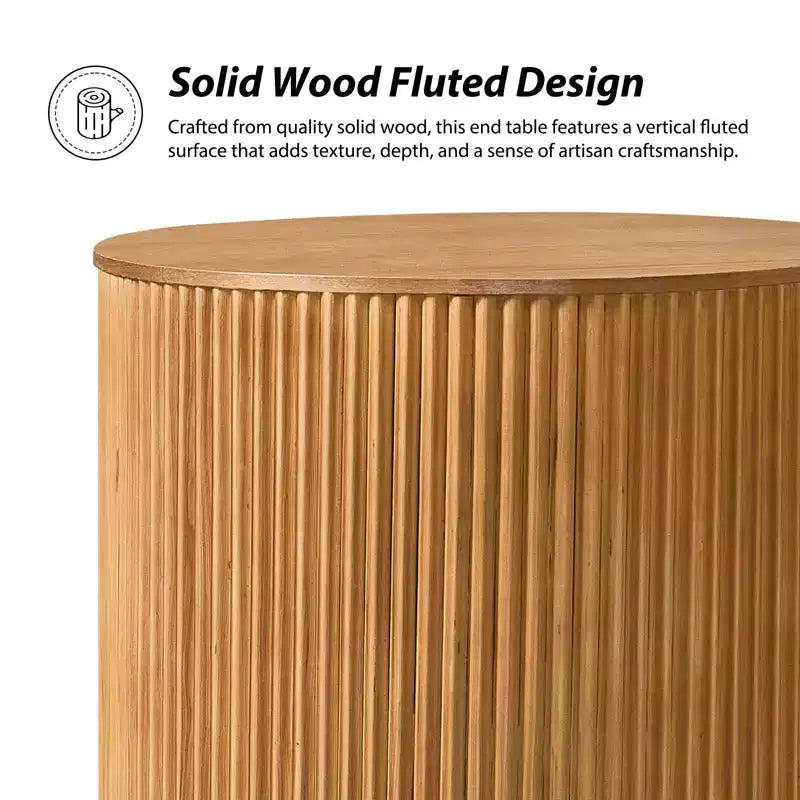 Tables d'appoint rondes Bert Modern Style de 50 cm, lot de 2, avec rangement | ARTFUL LIVING DESIGNS