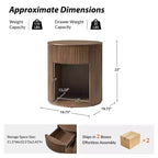 Tables d'appoint rondes Bert Modern Style de 50 cm, lot de 2, avec rangement | ARTFUL LIVING DESIGNS
