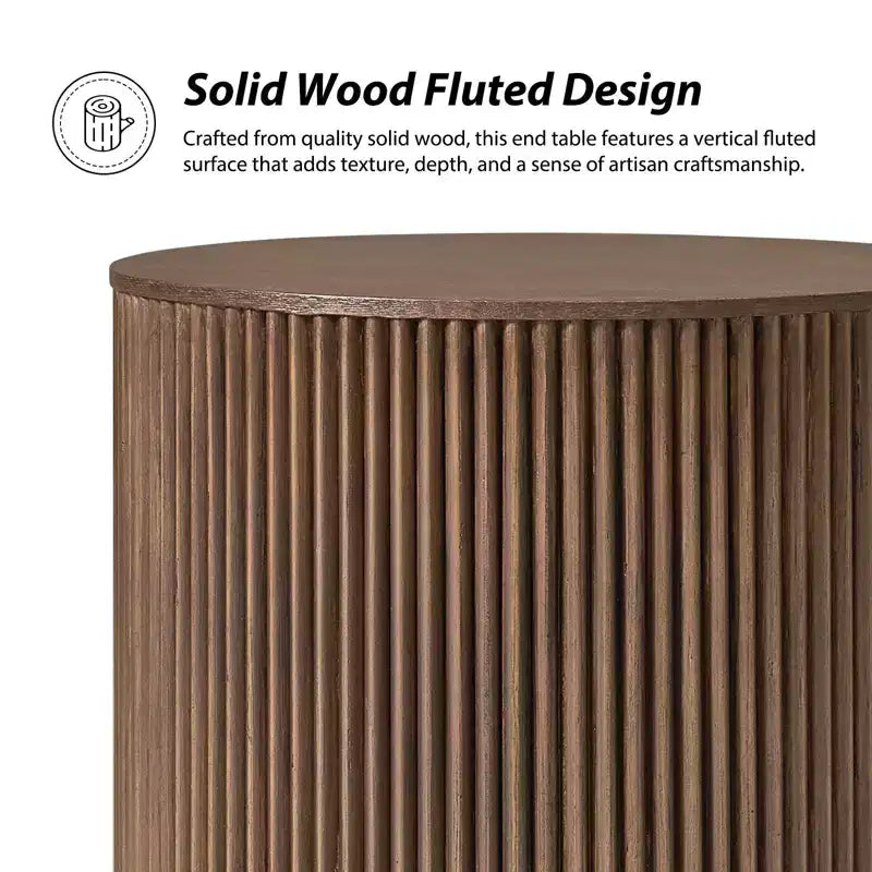 Tables d'appoint rondes Bert Modern Style de 50 cm, lot de 2, avec rangement | ARTFUL LIVING DESIGNS