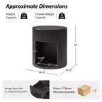 Tables d'appoint rondes Bert Modern Style de 50 cm, lot de 2, avec rangement | ARTFUL LIVING DESIGNS