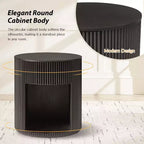 Tables d'appoint rondes Bert Modern Style de 50 cm, lot de 2, avec rangement | ARTFUL LIVING DESIGNS