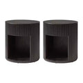 Bert Modern Style 20 Round End Table Set of 2 wIth Storage|ARTFUL LIVING DESIGNS