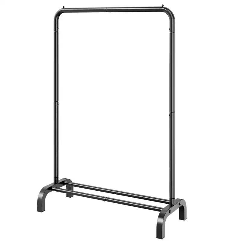 VIYET Heavy Duty Rolling Clothes Rack - Carbon Steel, Hanging Rod, Bottom Storage Area