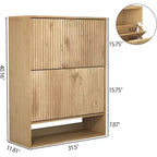 Meuble à chaussures de 80 cm de large avec 2 tiroirs basculants, meuble de rangement de chaussures fin et caché, parfait pour le salon, le couloir, l'entrée