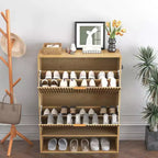 Meuble à chaussures de 80 cm de large avec 2 tiroirs basculants, meuble de rangement de chaussures fin et caché, parfait pour le salon, le couloir, l'entrée