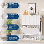 Meuble à chaussures de 80 cm de large avec 2 tiroirs basculants, meuble de rangement de chaussures fin et caché, parfait pour le salon, le couloir, l'entrée