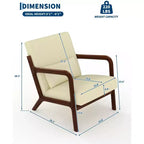 Fauteuil d'appoint moderne du milieu du siècle avec oreiller lombaire, revêtement en chenille et cadre en bois massif