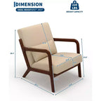 Fauteuil d'appoint moderne du milieu du siècle avec oreiller lombaire, revêtement en chenille et cadre en bois massif