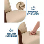 Fauteuil d'appoint moderne du milieu du siècle avec oreiller lombaire, revêtement en chenille et cadre en bois massif