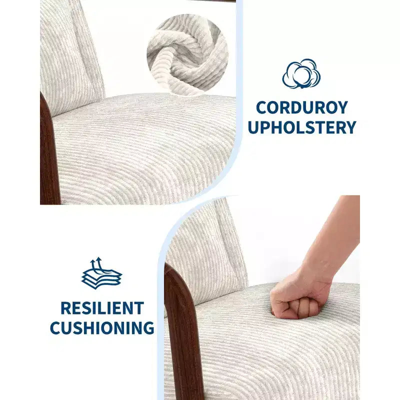 Fauteuil d'appoint moderne du milieu du siècle avec oreiller lombaire, revêtement en chenille et cadre en bois massif