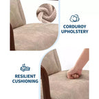 Fauteuil d'appoint moderne du milieu du siècle avec oreiller lombaire, revêtement en chenille et cadre en bois massif