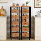 Étagère de rangement de cuisine pour fruits et légumes, support de présentation étroit à 5 niveaux avec 5 paniers tiroirs coulissants, pour la maison et le bureau