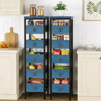 Étagère de rangement de cuisine pour fruits et légumes, support de présentation étroit à 5 niveaux avec 5 paniers tiroirs coulissants, pour la maison et le bureau
