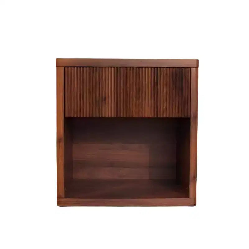 Table de chevet moderne cannelée avec tiroir de rangement, table d'appoint de style Mid-Century, table de nuit pour chambre ou salon - Panipeachy