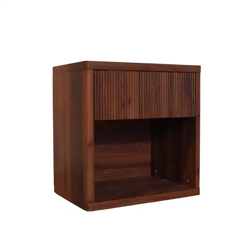 Table de chevet moderne cannelée avec tiroir de rangement, table d'appoint de style Mid-Century, table de nuit pour chambre ou salon - Panipeachy
