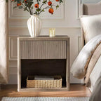 Table de chevet moderne cannelée avec tiroir de rangement, table d'appoint de style Mid-Century, table de nuit pour chambre ou salon - Panipeachy