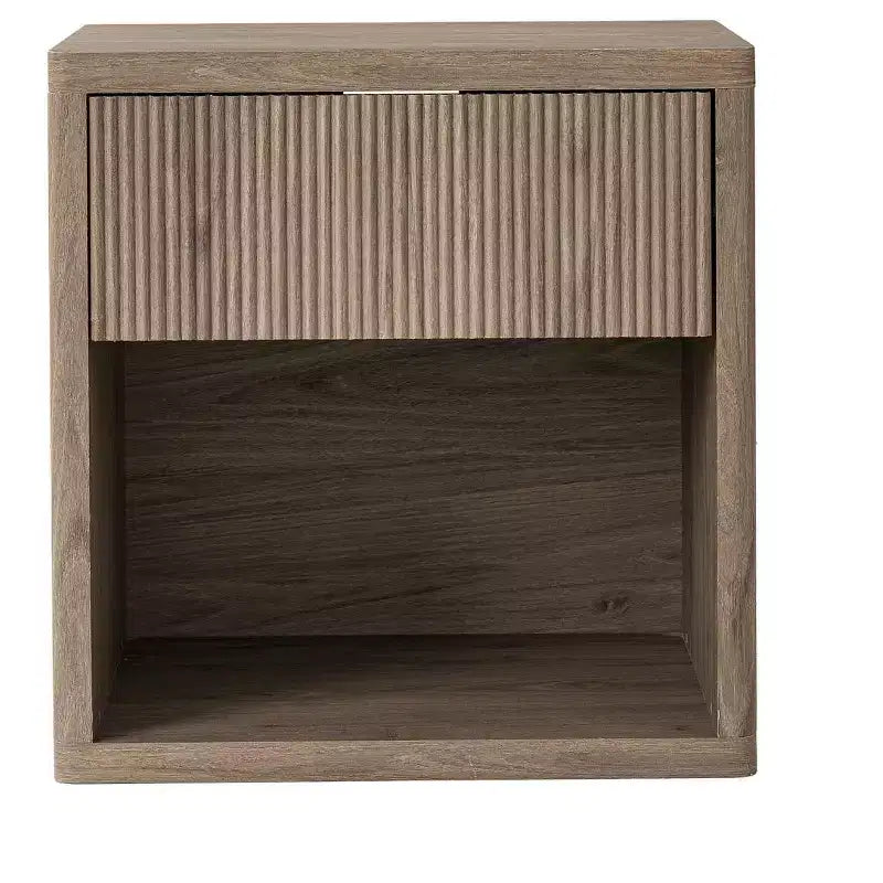 Table de chevet moderne cannelée avec tiroir de rangement, table d'appoint de style Mid-Century, table de nuit pour chambre ou salon - Panipeachy