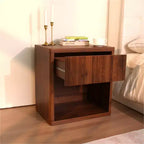 Table de chevet moderne cannelée avec tiroir de rangement, table d'appoint de style Mid-Century, table de nuit pour chambre ou salon - Panipeachy