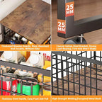 Support de mini-réfrigérateur avec chariot de rangement et roulettes pivotantes, pieds réglables, cadre métallique robuste supportant 90 kg pour la maison, le bureau, le dortoir, le café-bar