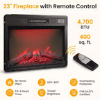 Meuble TV de cheminée Heynemo 59'' pour téléviseurs jusqu'à 65'' avec rangement et étagères réglables