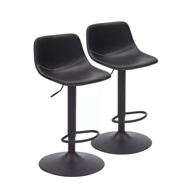 MAYEERTY Lot de 2 tabourets de bar pivotants réglables, chaises de comptoir industrielles en cuir PU de style milieu de siècle pour îlot de cuisine