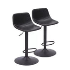 MAYEERTY Lot de 2 tabourets de bar pivotants réglables, chaises de comptoir industrielles en cuir PU de style milieu de siècle pour îlot de cuisine