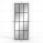 Miroir sur pied Likepay pleine longueur avec cadre en métal noir et motif à carreaux moderne