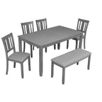 MAYEERTY Lot de 2 chaises de salle à manger capitonnées grises, entièrement assemblées, pour cuisine et salon
