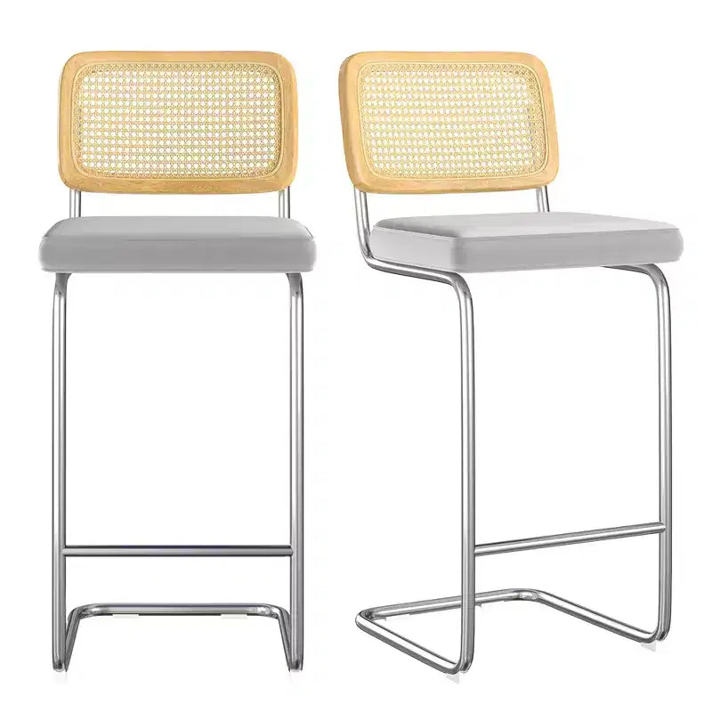 MAYEERTY Lot de 2 chaises de salle à manger capitonnées grises, entièrement assemblées, pour cuisine et salon