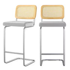 MAYEERTY Lot de 2 chaises de salle à manger capitonnées grises, entièrement assemblées, pour cuisine et salon