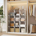 Organiseur de rangement 12 cubes en PVC, meuble multifonctionnel et modulable pour bureau à domicile, blanc