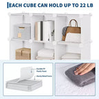 Organiseur de rangement 12 cubes en PVC, meuble multifonctionnel et modulable pour bureau à domicile, blanc