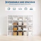 Organisateur de rangement 9 cubes en PVC, Étagère modulaire facile à assembler pour chambre et salon, Blanc