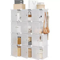 2-Column 6-Tier Expandable Shoe Rack, Compact Organizer for Small Spaces, Black