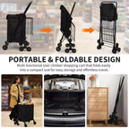 Chariot utilitaire d'escalier robuste COZONY, diable pliable en acier au carbone avec roues triples à 360°