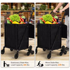 Chariot utilitaire d'escalier robuste COZONY, diable pliable en acier au carbone avec roues triples à 360°