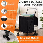 Chariot utilitaire d'escalier robuste COZONY, diable pliable en acier au carbone avec roues triples à 360°